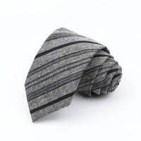 Mens Ties 7cm Classic Cotton Handmade Skinny Grey Brown Striped  Neckties Narrow Collar Slim Plaid Casual Tie Accessories Gift