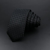 Men's Classic Skinny Stripe Necktie Red Navy Blue Ties Jacquard Woven Solid Plaid Dots Tie Daily Wear Cravat Wedding Party Gift