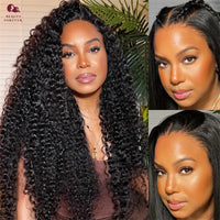 Beautyforever NEW 13x4 Water Curly Human Hair Wig Pre Cut Transparent Lace Ear to Ear Lace Frontal Human Hair Wig Pre Plucked