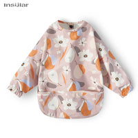 New Baby Bib with Pocket for Feeding Accessories Bibs for Children Waterproof Long Sleeve Bibs Aprons with Long Sleeve