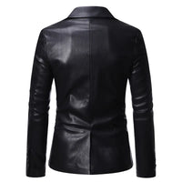 Autumn Winter  Men's Business Luxury Blazer Fashion Banquet Leather Dress Suit Jacket Slim Texture High Quality Pu Coat 6XL