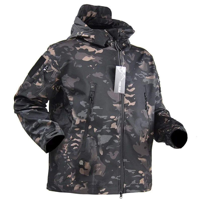 Winter Military Fleece Jacket Men Soft shell Tactical Waterproof US Army Camouflage Coat Airsoft Clothing Multicam Windbreakers