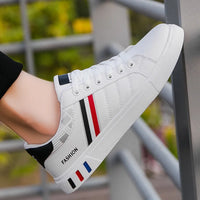 Men's Sneakers Casual Sports Shoes for Men Lightweight PU Leather Breathable Shoe Mens Flat White Tenis Shoes Zapatillas Hombre