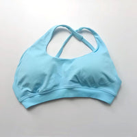 NCLAGEN Asymmetric Sports Bra High Support Backless Gym Top Women Halter Fitness Running Workout Clothes Sexy Seamless Underwear