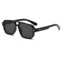 New Retro Double Bridge Square Sunglasses For Women Men Fashion Luxury Design Rivets Sun Glasses Trending Shades UV400 Eyeglasse