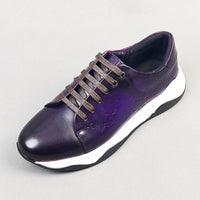 Luxury Handmade Genuine Cowhide Leather Casual Oxfords Mens Dress Shoes Height Increasing Lace-up Flat Sneakers for Men