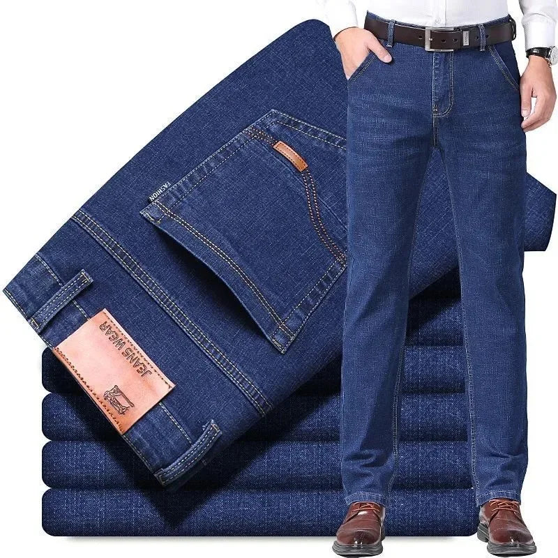 Jeans Men Autumn and Winter New Elastic Business Men's Pants Youth Men Straight Man Men's Adult Seasons A Comfortable Gentleman