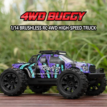 JIUSI PT14R MT14R 1/14 4WD RC Car 80km/h Brushless 2.4G Remote Control Racing Car High Speed Off-road RC Truck 3S 35C 2200mAh