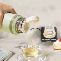 Stainless Steel Thermos Cup 600ml 24h Insulation Insulated Water Bottle with Cup Portable Handheld Tumbler for Camping Hiking