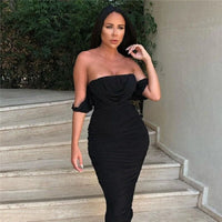 HQBORY High Quality Luxury Wedding Evening White Bandage Dress Summer Women 2023 Ladies Black Party Tight Dress Bodycon Vestidos