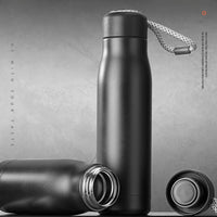 JUSTINLAU 400/550ML Thermo Bottle Vacuum Flasks with Rope Stainless Steel Outdoor Travel Cups Portable Thermal Water Bottles