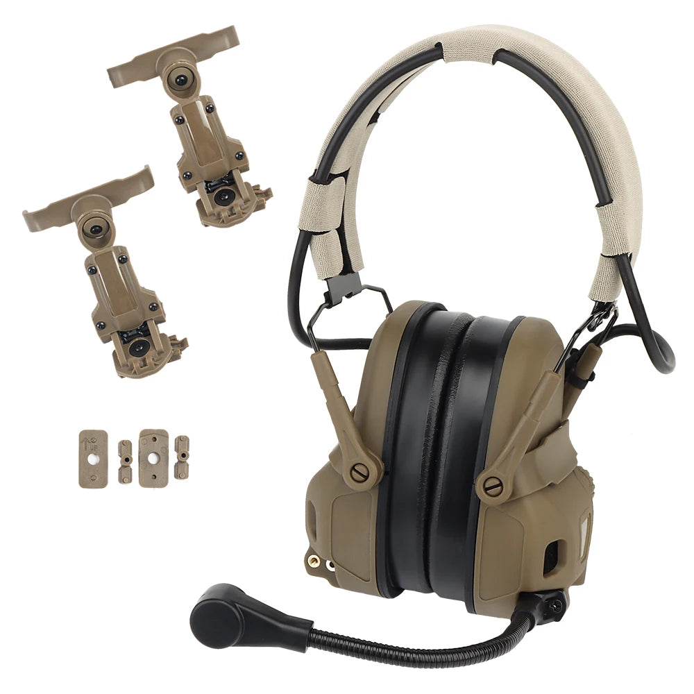 GEN 6 Tactical Headset Non-picking Noise-Cancelling Headset with Robotic Arm Mic for Hunting Paintball CS Militar Helmet