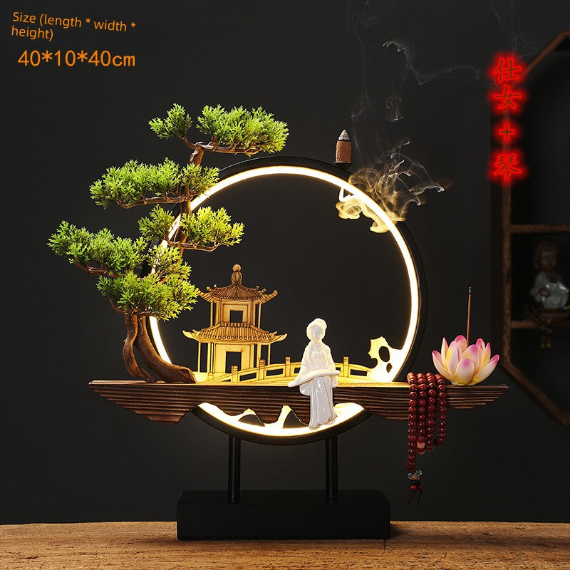 New Chinese Style Small Night Lamp Office Desk Surface Panel Opening Gift