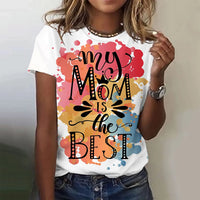 Mother's Day gift Top Women's T-shirt For Women The Best Mom 3D Printed T-Shirt Summer Casual Short Sleeve Women's Clothing