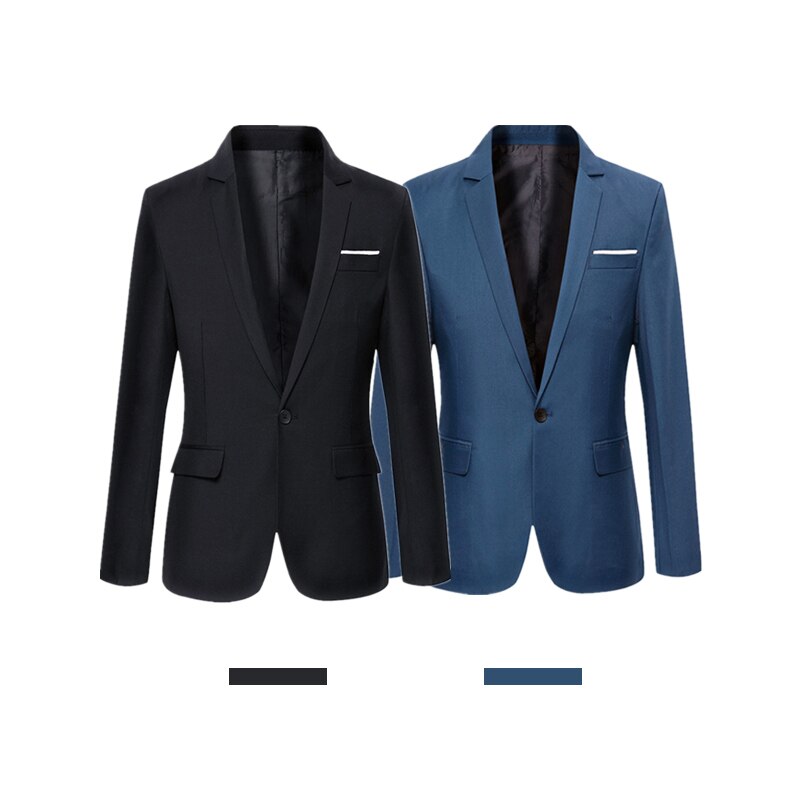 Blue Men Blazers Work Office 2022 Men Tuxedos For Formal Occasions Pockets Coat Blazers