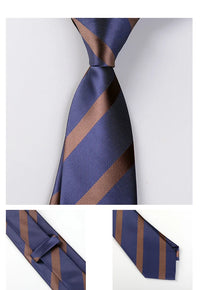 Men's Fashion Silk Tie 8cm Striped Novelty Necktie Blue Green Orange Color Ties For Men Floral Party Ties Wedding Business Gift