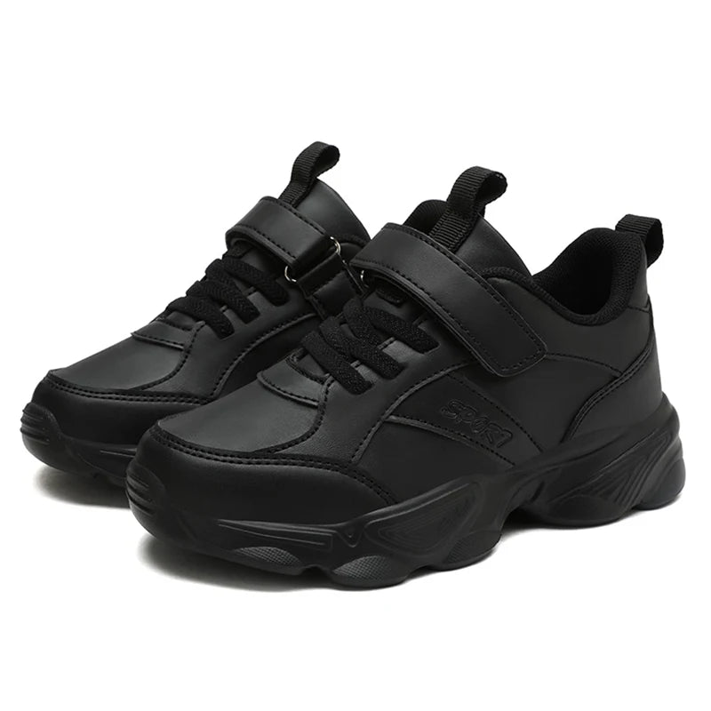Children's Fashion Sports Shoes Breathable Student Black School Walking Shoes Anti-skid Boys& Girls Casual Running Sneaker