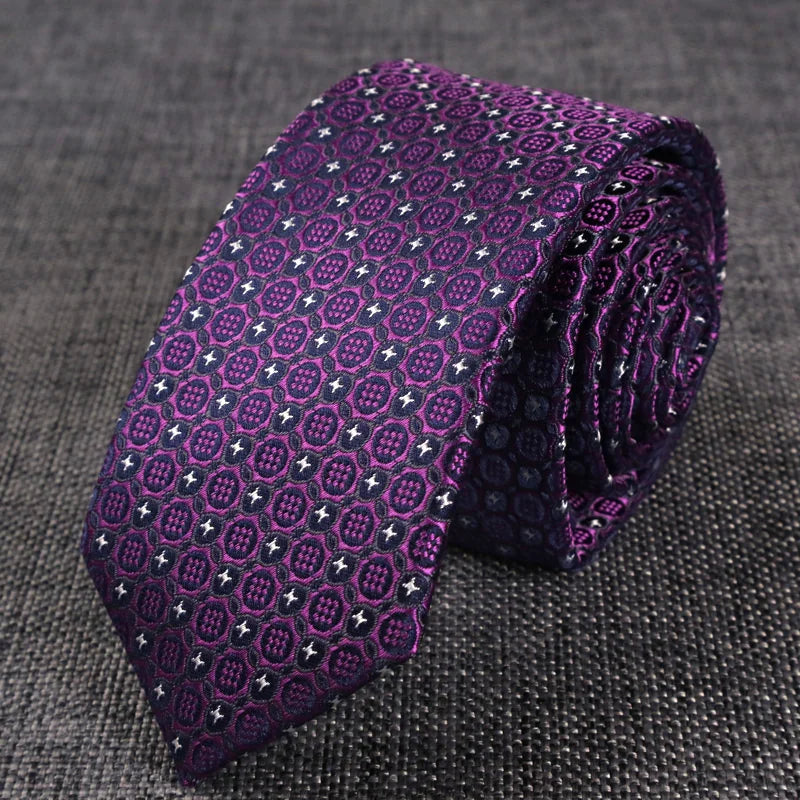 New Skinny 6CM Mens Necktie Slim Narrow Ties For Man Plaids Striped Paisley Jacquard Cravat Business Party Corbatas Neck Tie
