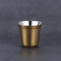304 Stainless Steel Double-layer Coffee Cup Insulated Tea Cup Beer Cup Painted Espresso Cup Outdoor Portable Capsule Coffee Cup