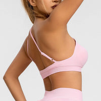 NCLAGEN Asymmetric Sports Bra High Support Backless Gym Top Women Halter Fitness Running Workout Clothes Sexy Seamless Underwear