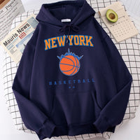Male Casual Fashion Hoodies Cool Print Hip Hop Sweatshirt New York Basketball Funny Hooded Fleece Men&#39;s Soft Harajuku Pullover