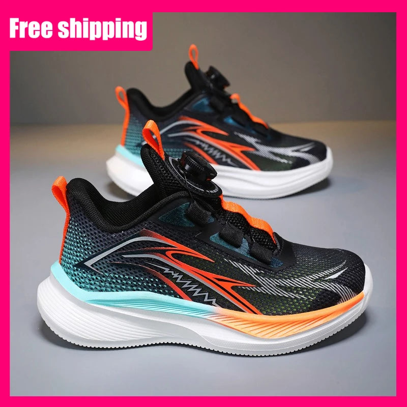 Childrens Sports Shoes Summer Mesh Casual Breathable Anti Slip Student Running Shoes Outdoor Training Elastic Fitness Shoes Kids