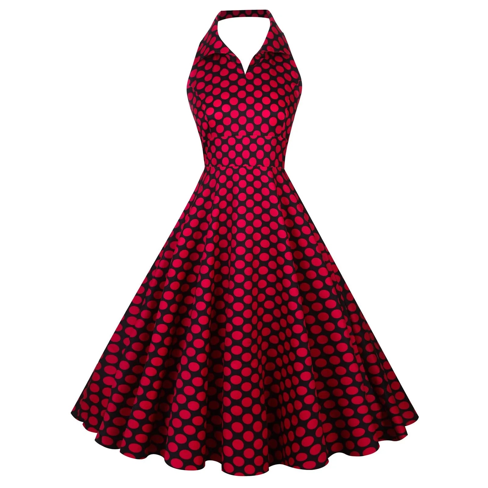 Women'S Elegant Vintage Rockabilly Dress For Women 1950s Style Polka Dot Swing Dress For Retro Parties Costumes Movie Dresses