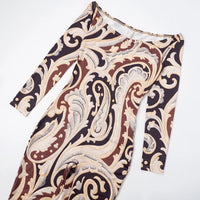 CUTENOVA Fall New Colorful Printed Women'S Jumpsuit  One-Shoulder Strapless Long Sleeves Slim Fit Elastic Ankles Jumpsuit Female