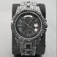 TikTok Hot Diamond Wristwatch For Men Luxury 18K Gold Plated Quartz Watches Day Date Nightclub Party Watch Unisex Rapper Jewelry