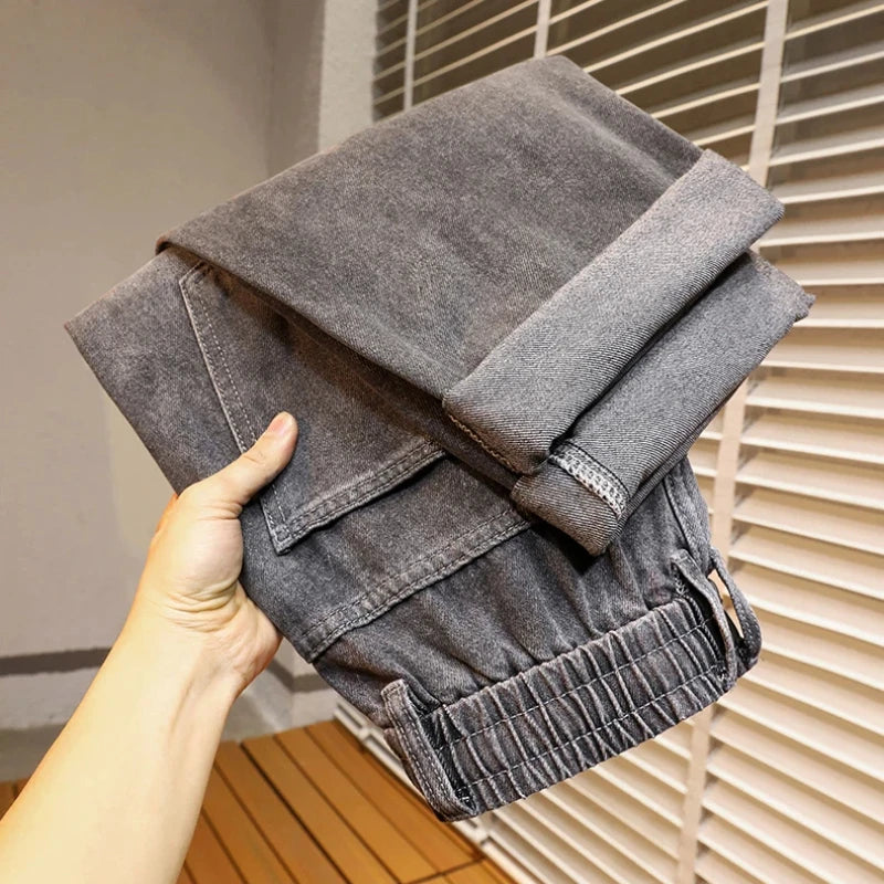 Baggy Jeans Man Pants Autumn Winter New American Retro Loose Straight Vintage Wash Distressed Wide Leg Y2k Jeans