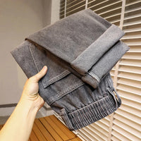 Baggy Jeans Man Pants Autumn Winter New American Retro Loose Straight Vintage Wash Distressed Wide Leg Y2k Jeans