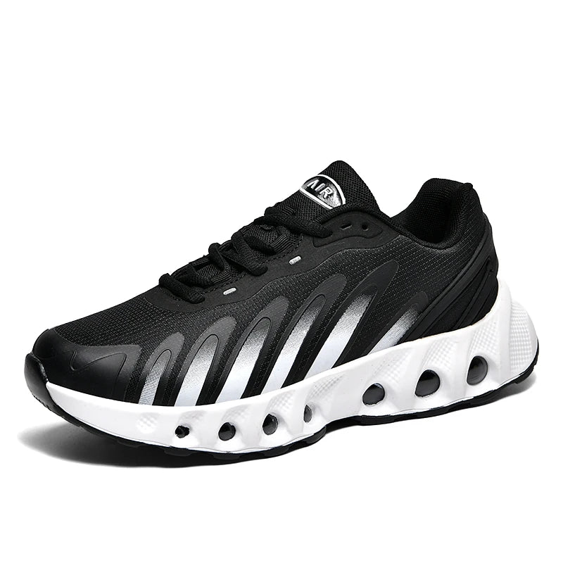 New men's sneakers PU air cushion anti-slip shock absorber running shoes outdoor lightweight and breathable mesh running shoes