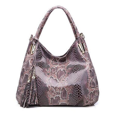 2022 Luxury Serpentine Embossed PU Leather Large Handbags For Women