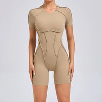 Short Jumpsuit Gym Clothes For Women Sportswear Fitness Overalls Backless Scrunch Booty Yoga Suit Sports Set Outfit