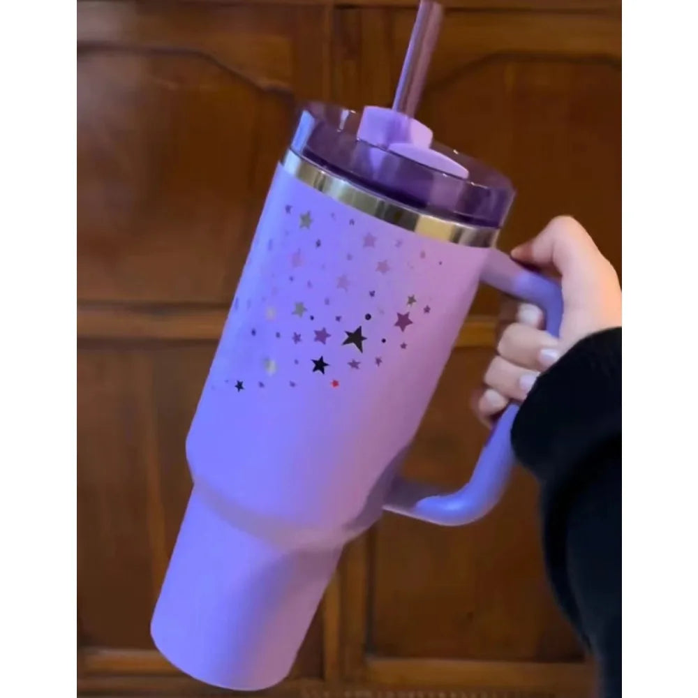 40oz 304 Stainless Steel Insulated Water Bottle Thermal Coffee Car Cup Cold Hot Mugs Vacuum Flask With Straw