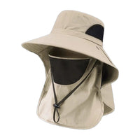 Outdoor Sun Fishing Hat with Neck Cover Breathable UV Protection Wide Brim for Hiking Beach Summer Adults