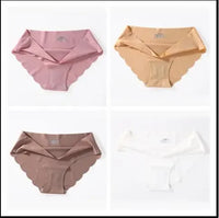 4 PCS/Lot Seamless Panties for Women Plain Panties Slip Silk Female Underwear Soft Thin Light Panti Culotte Femme Underpants