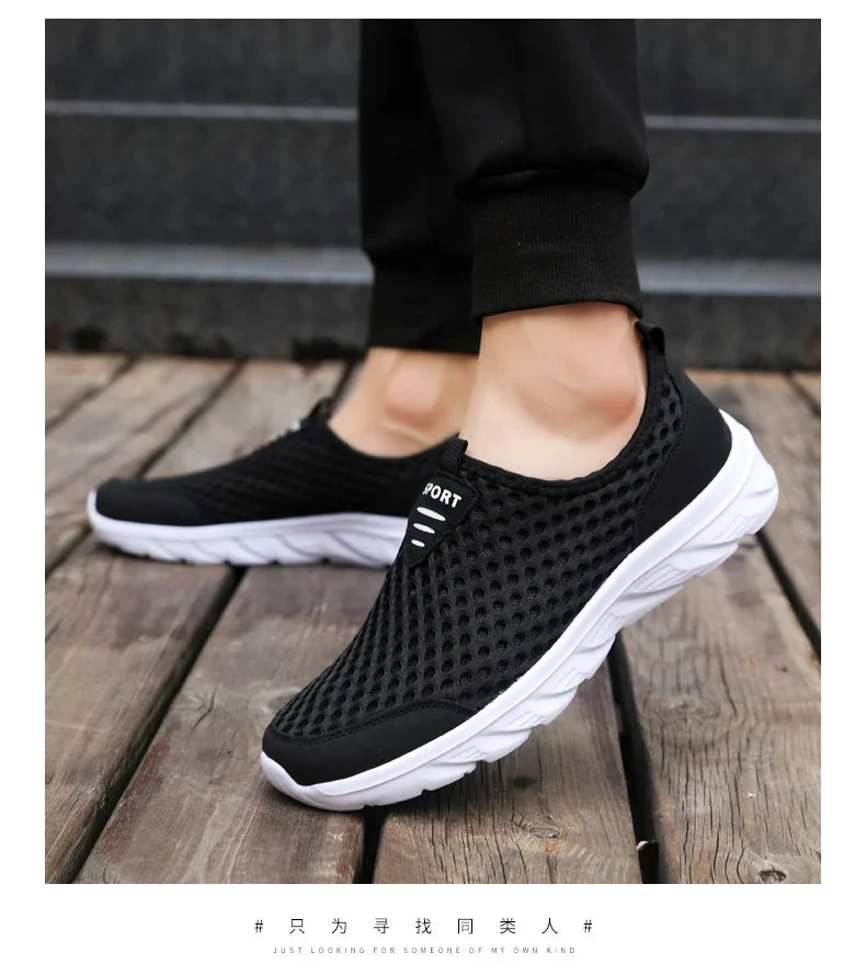 YRZL Lightweight Men Casual Shoes Breathable Slip on Male Casual Sneakers Anti-slip Men's Flats Outdoor Walking Shoes Size 39-46
