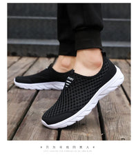 YRZL Lightweight Men Casual Shoes Breathable Slip on Male Casual Sneakers Anti-slip Men's Flats Outdoor Walking Shoes Size 39-46