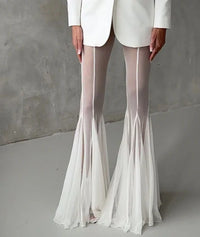 Women Spring Summer New Elastic Slim Flared Pants Loose Fashion Holiday Trouser Solid Color Casual Full Length