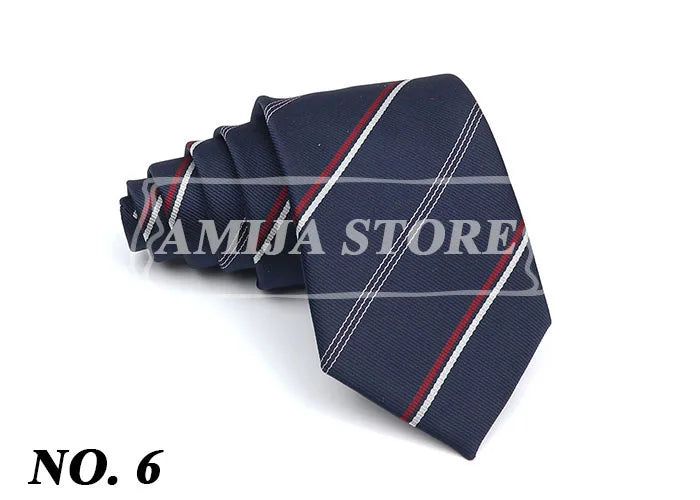 New Striped Tie Men's 8cm Ties Business New Year Gift Classical Necktie Office Accessories Men Costume Daily Wear Wedding Party