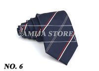 New Striped Tie Men's 8cm Ties Business New Year Gift Classical Necktie Office Accessories Men Costume Daily Wear Wedding Party