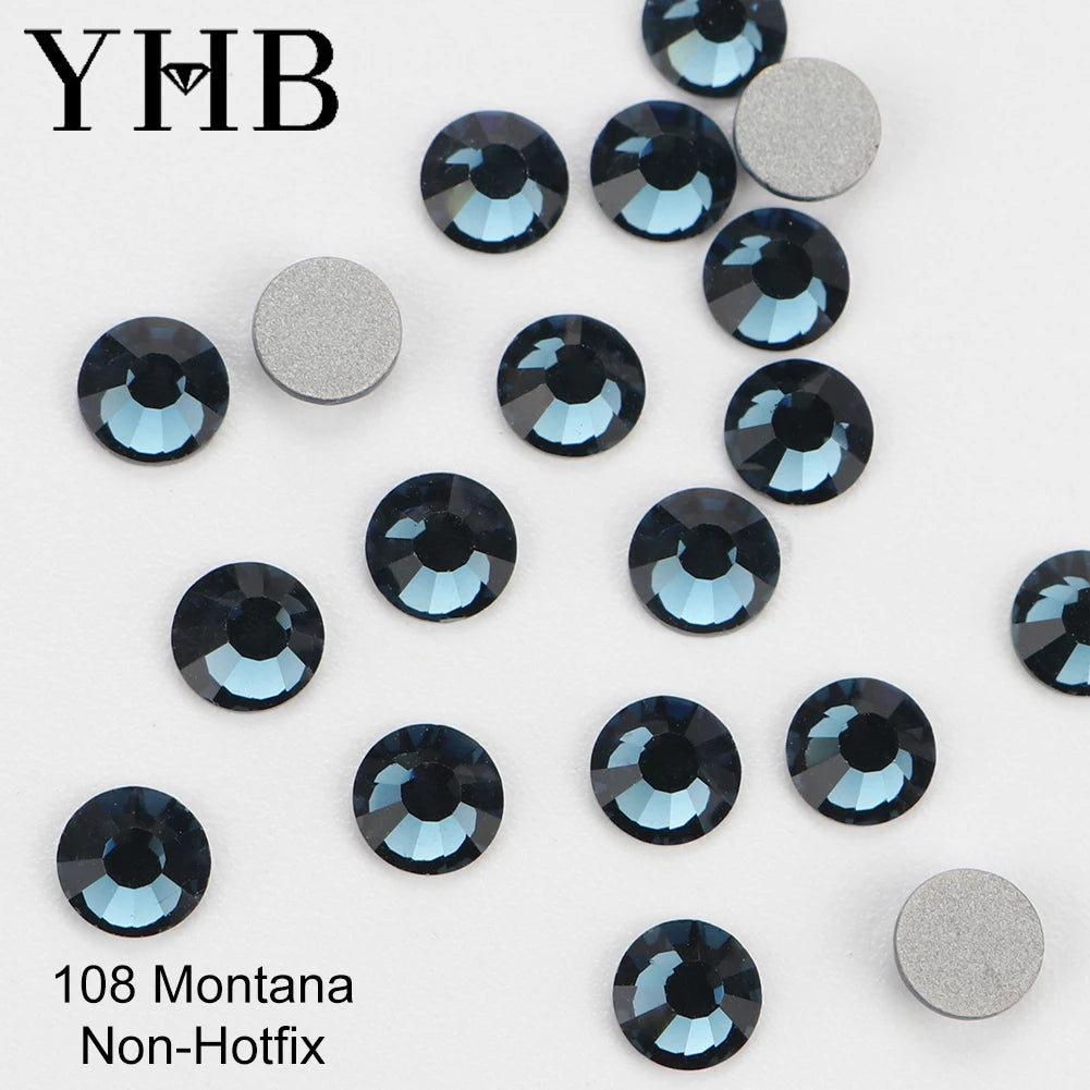 YHB 101-133Cold Fixation Crystal Cristales Flatback Silver Back Non Hotfix Rhinestones For Bags Shoes Garment Phone DIY Nail Art