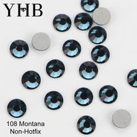 YHB 101-133Cold Fixation Crystal Cristales Flatback Silver Back Non Hotfix Rhinestones For Bags Shoes Garment Phone DIY Nail Art
