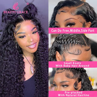 Curly Deep Wave 13X4 Lace Frontal Wig Water Wave Lace Front Wigs Human Hair Wig 4x4 Lace Closure Wigs For Women