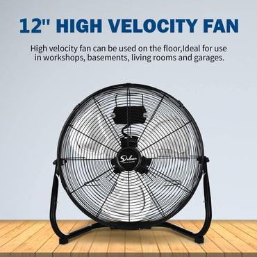 Portable Fan Cooling 12 Inch 4 Speed High Velocity Heavy Duty Metal Industrial Floor Oscillating Quiet for Home Table Fan