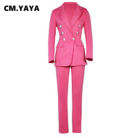 Autumn Winter Streetwear Women's Set Long Sleeve Blazer Pants Suit Office Lady Tracksuit Two Piece Set Fitness Outfits