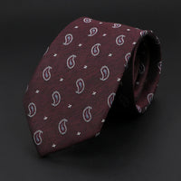 New Style Fashion Jacquard Paisley Striped Necktie For Men 7cm Dark Blue Black Formal Business Party Skinny Slim Cravat Tie Gift