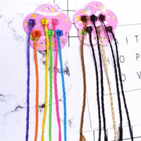 6Pcs/Set Colorful Braids Hair Extensions with Hair Clips Girls Rainbow Braided Ponytail Hairpieces Hair Accessories for Kids