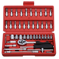 46pcs Combination Set Wrench Socket Spanner Durable Screwdriver Household Motorcycle Car Repair Tool Kits Accessory